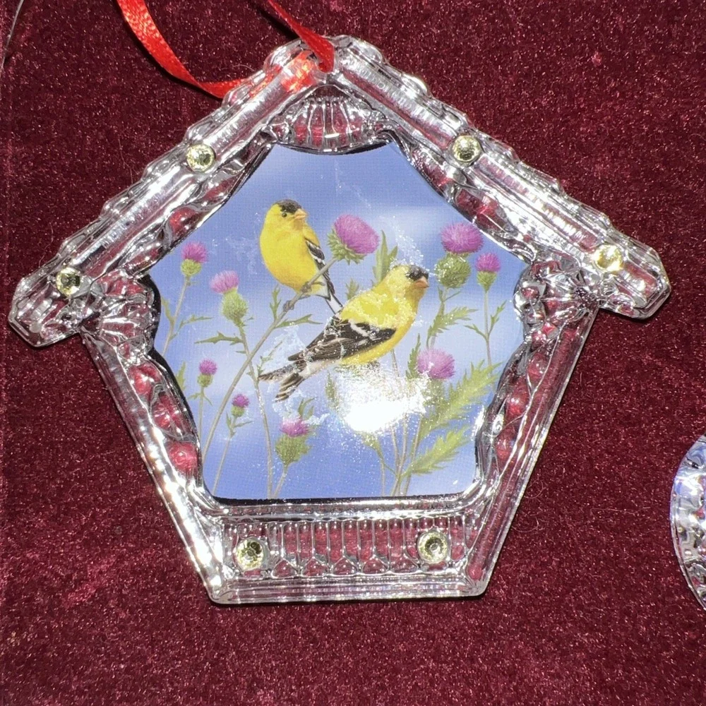 Collection of 6 Danbury Mint‎ Song Bird Crystal Christmas Ornaments